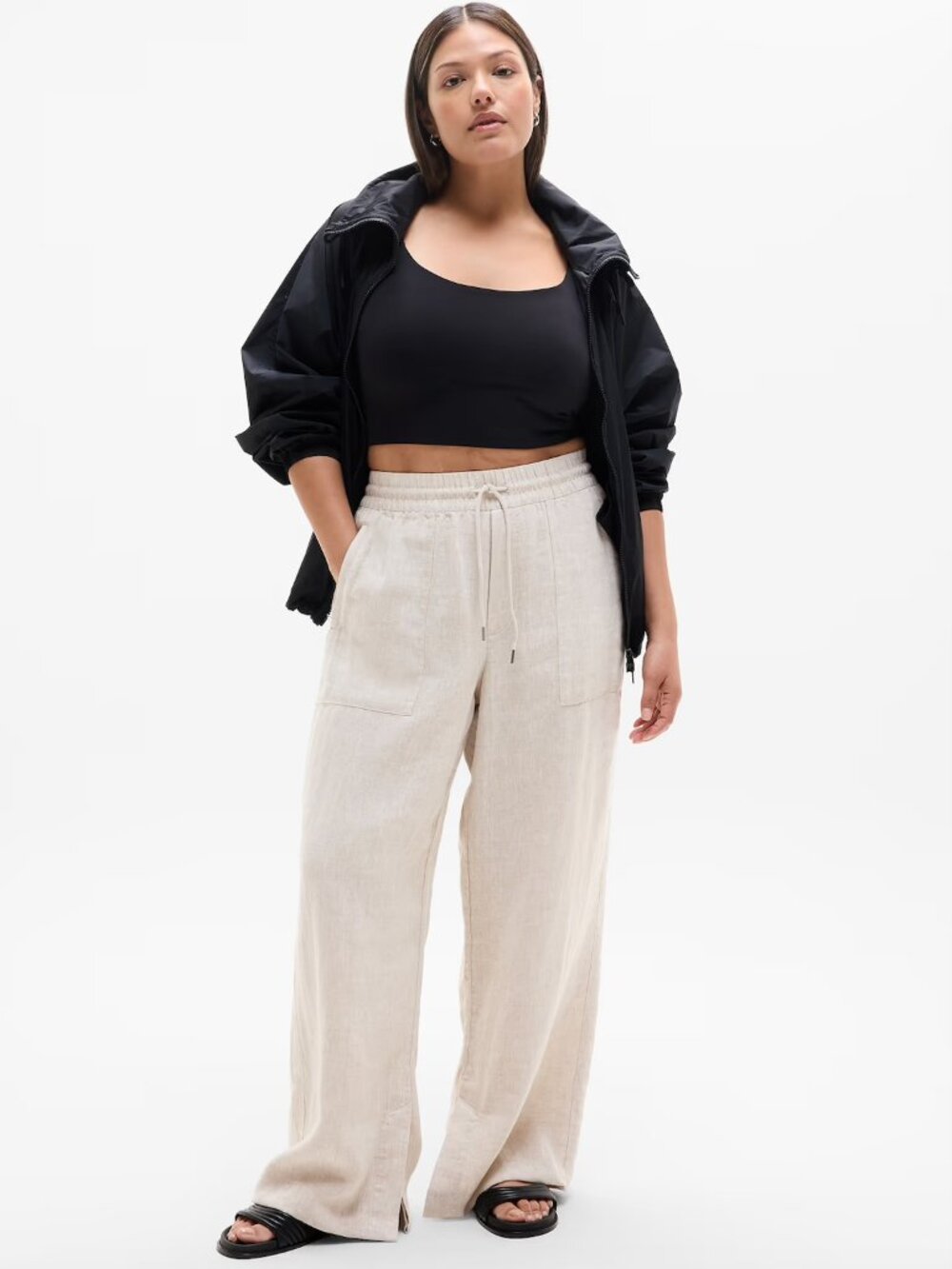 Retreat Linen High Rise Wide Leg Pant - XL